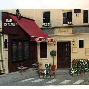 Paris Inspired Café Bar Brasserie 3D Resin Wall Art Scott Steele